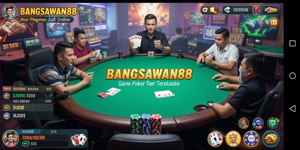 Menampilkan gameplay seru Poker di BANGSAWAN88.