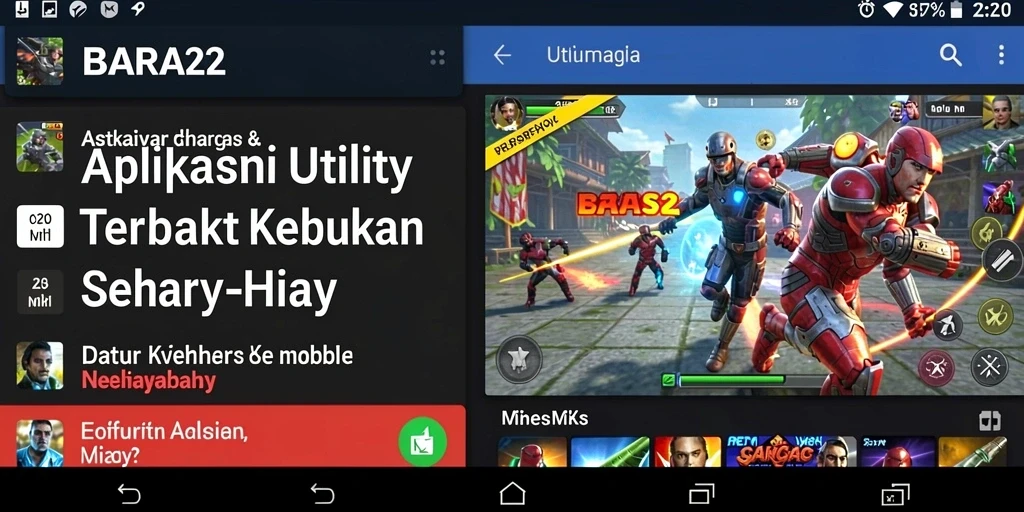 Tampilan menarik dari aplikasi BARA22 dalam mengelola aktivitas.