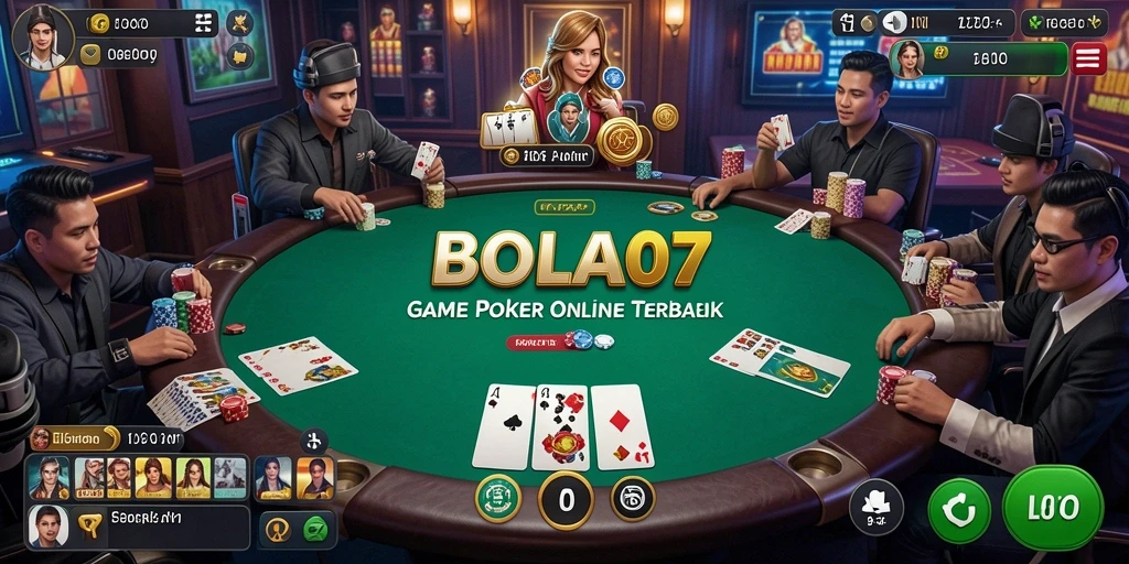 Screenshot gameplay BOLA07 menampilkan keseruan bermain Poker.