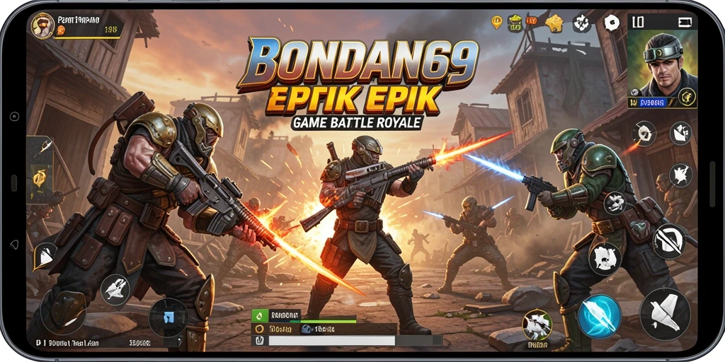 Tampilan gameplay intens dari BONDAN69 dalam mode Battle Royale.