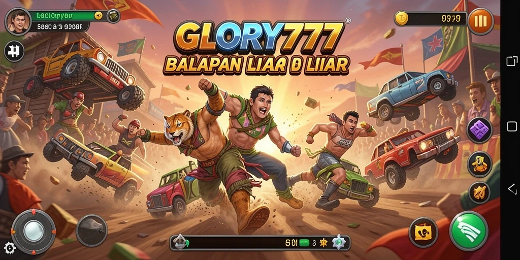 Gameplay balapan GLORY777 yang mendebarkan dan penuh aksi.