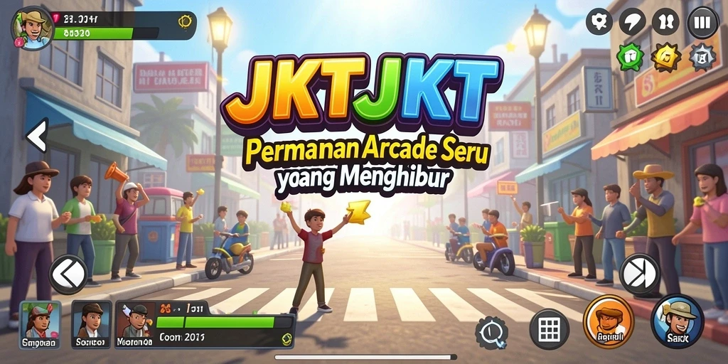 Tampilan gameplay JKTJKT yang penuh warna dan menarik.