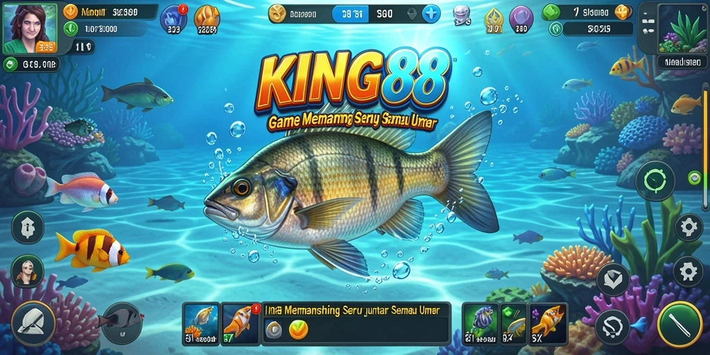 Tangkapan ikan berwarna-warni dalam gameplay KING88 yang mengasyikkan.