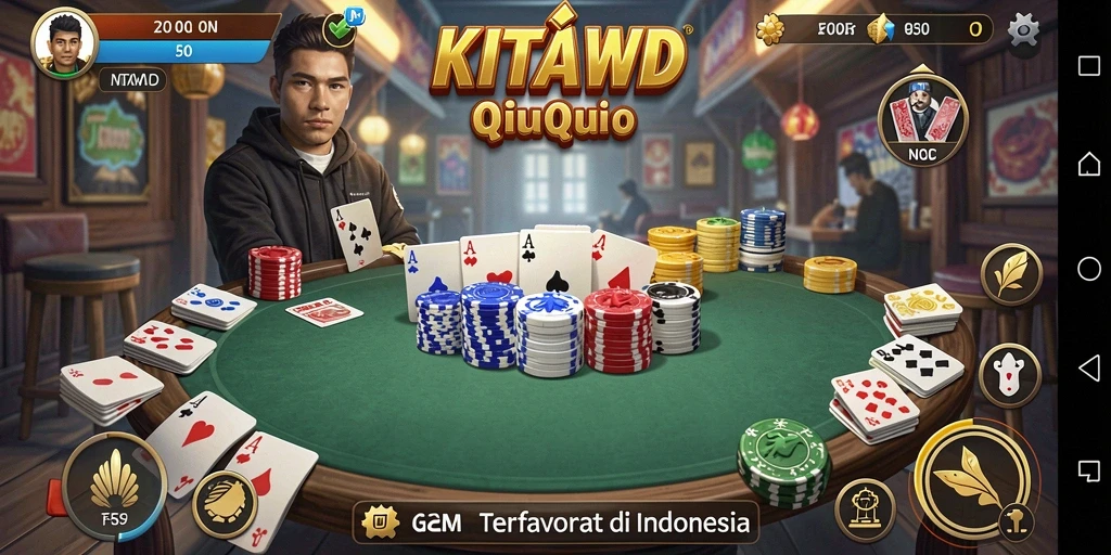 Tampilan menarik dalam gameplay QiuQiu di KITAWD.