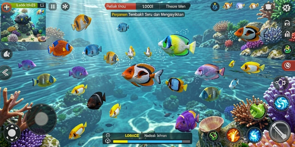 Gameplay seru dengan berbagai ikan yang bisa ditembak di LGOACE.