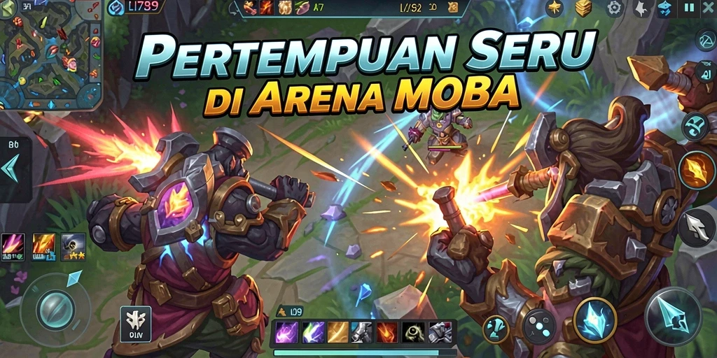 Gameplay seru dari LI789 di arena pertempuran MOBA.