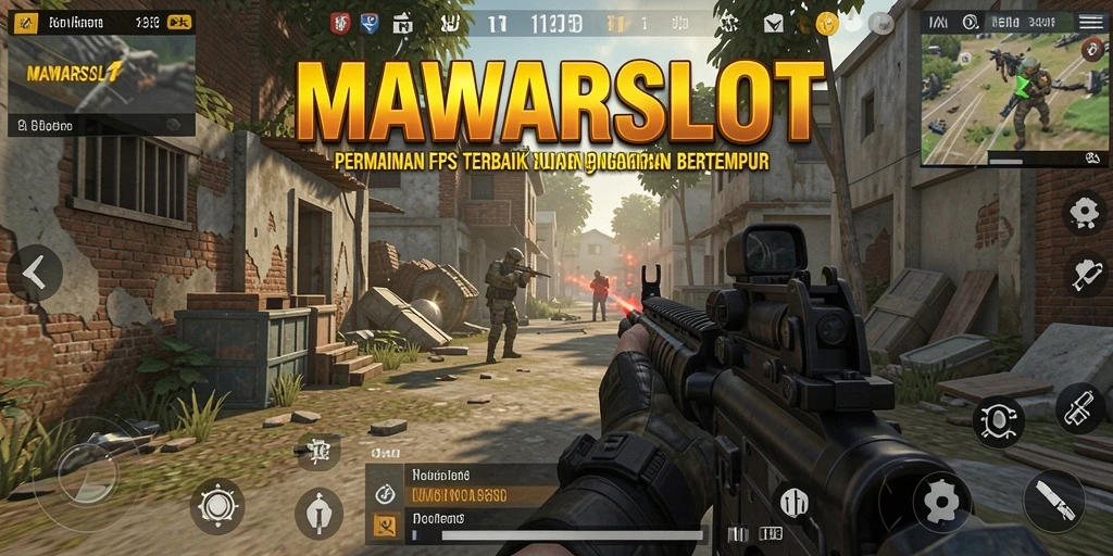 Tampilan gameplay intens dalam MAWARSLOT dengan aksi tembak menembak.