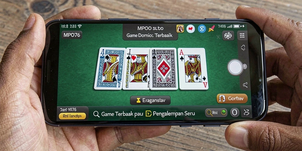 Screenshot MPO76 menampilkan gameplay seru dari permainan Domino online.