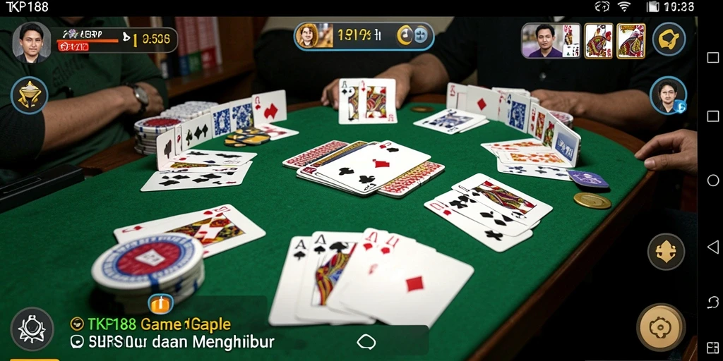 Tampilan gameplay Gaple di TKP188 yang menarik dan interaktif.