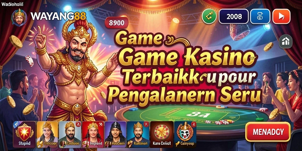 Tampilan utama gameplay WAYANG88 dengan suasana kasino yang mengasyikkan.