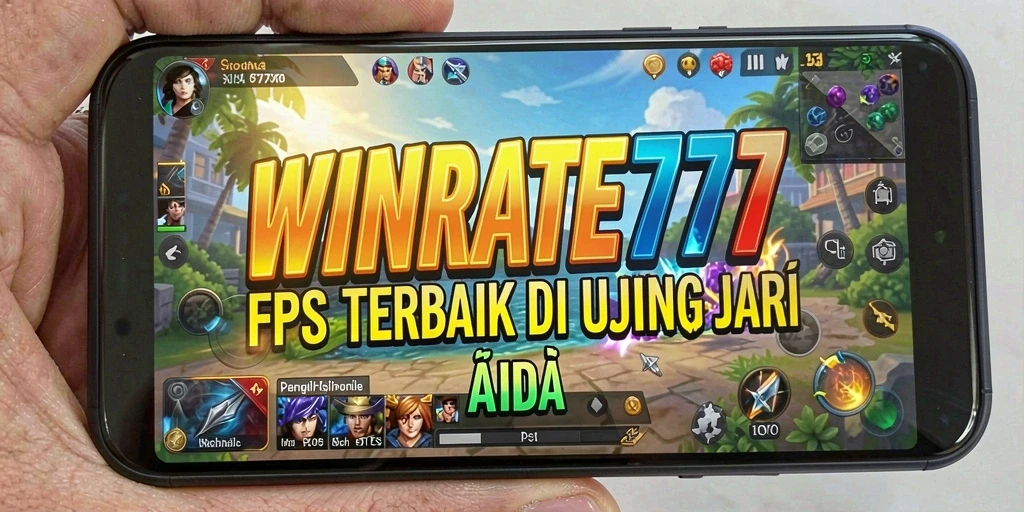Tampilkan aksi intens dari gameplay <strong>WINRATE777</strong> dalam pertempuran FPS.